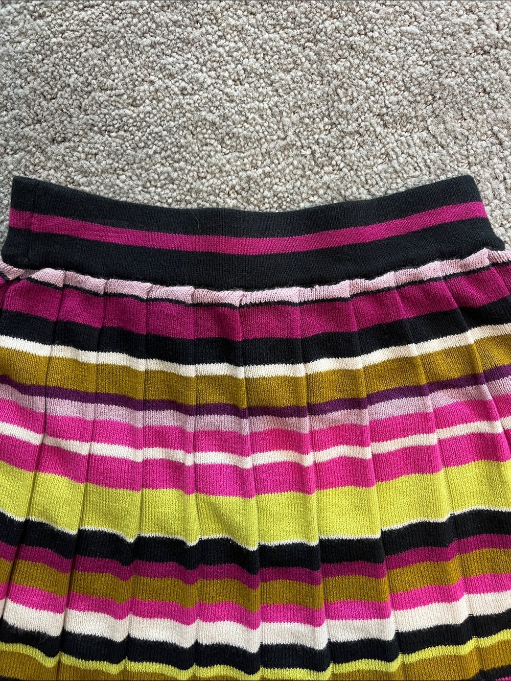 EUC Missoni Striped Knit Toddler Girl Skirt in Fuchsia, Green, Pink, Black 2T-3T - Picture 5 of 5